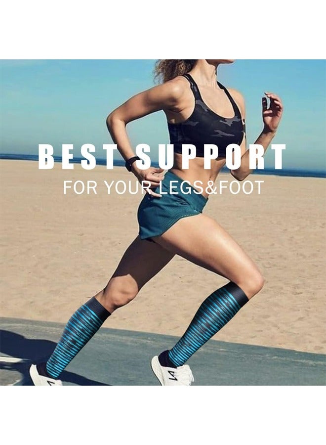 6 Pairs Compression Socks for Men and Women Compression Stocking Best Support for Athletic Travel(20-30 mmHg-SM) - Image 4