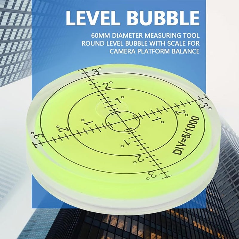 مستوى الفقاعة الدائري مقاس 60 مم مع مقياس لمنصة الكاميرا والميزان الإلكتروني - Image 5