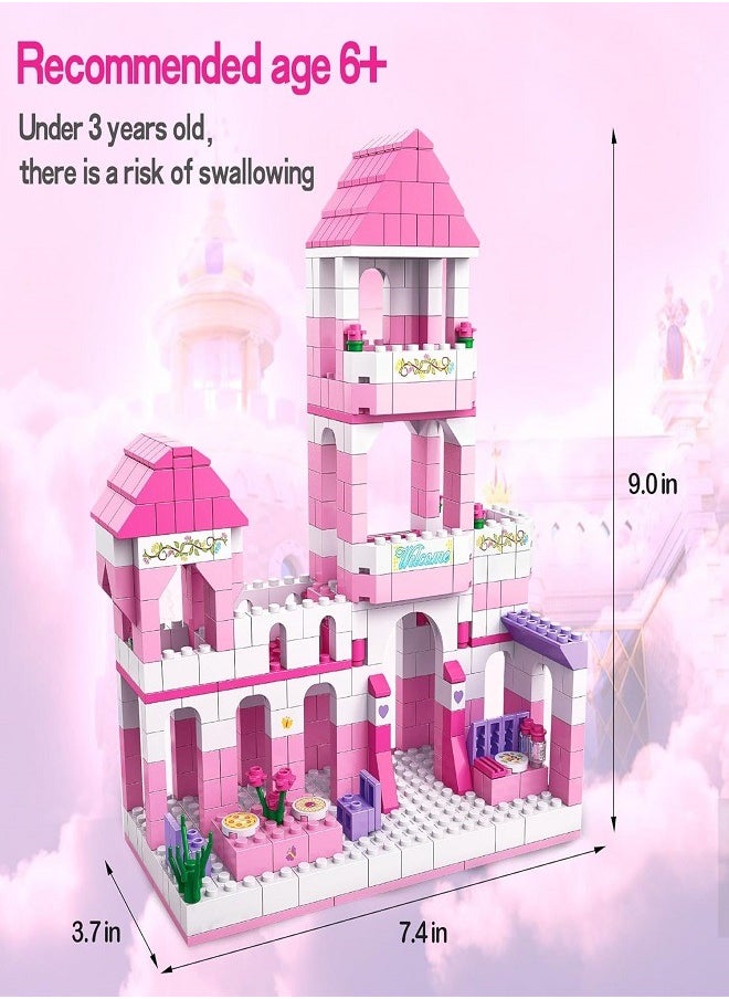 Diy Princess Castle Building Blocks, 6-in-1 Building Toys 1000 Pcs for Girls 6+ - Construction Play Set Educational Toys for Kids Birthday Toy Gift  - Image 3