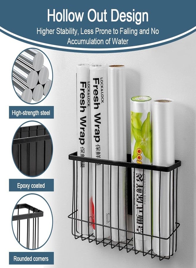 Abnaok Magnetic Refrigerator Organizer，Magnetic Kitchen Organizer Basket，Magnetic Spice Rack for Refrigerator, Moveable Magnetic Shelf Fridge Organizer with 6 Hooks for Kitchen and Oven Organization - Image 3