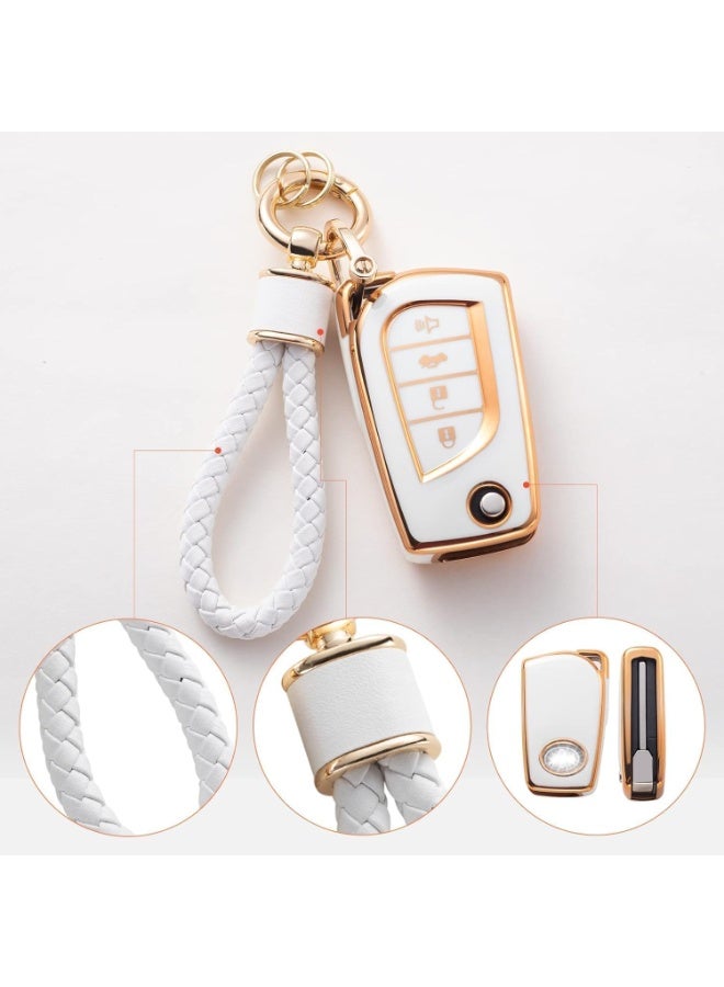 غطاء مفاتيح لسيارات تويوتا ، غطاء حماية TPU ناعم لسيارات تويوتا ، غطاء مفاتيح ذكي ، حماية كاملة ، تويوتا Fortuner Tundra Camry Rav4 هاندا كورولا - Image 2