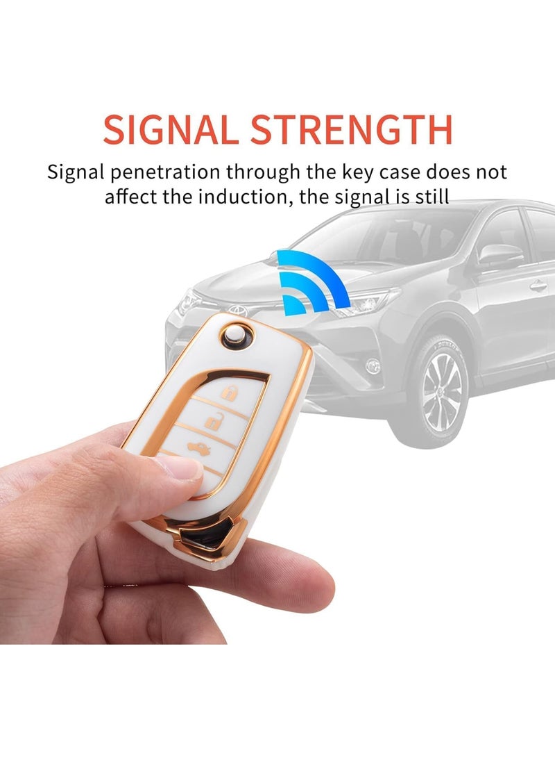 غطاء مفاتيح لسيارات تويوتا ، غطاء حماية TPU ناعم لسيارات تويوتا ، غطاء مفاتيح ذكي ، حماية كاملة ، تويوتا Fortuner Tundra Camry Rav4 هاندا كورولا - Image 3