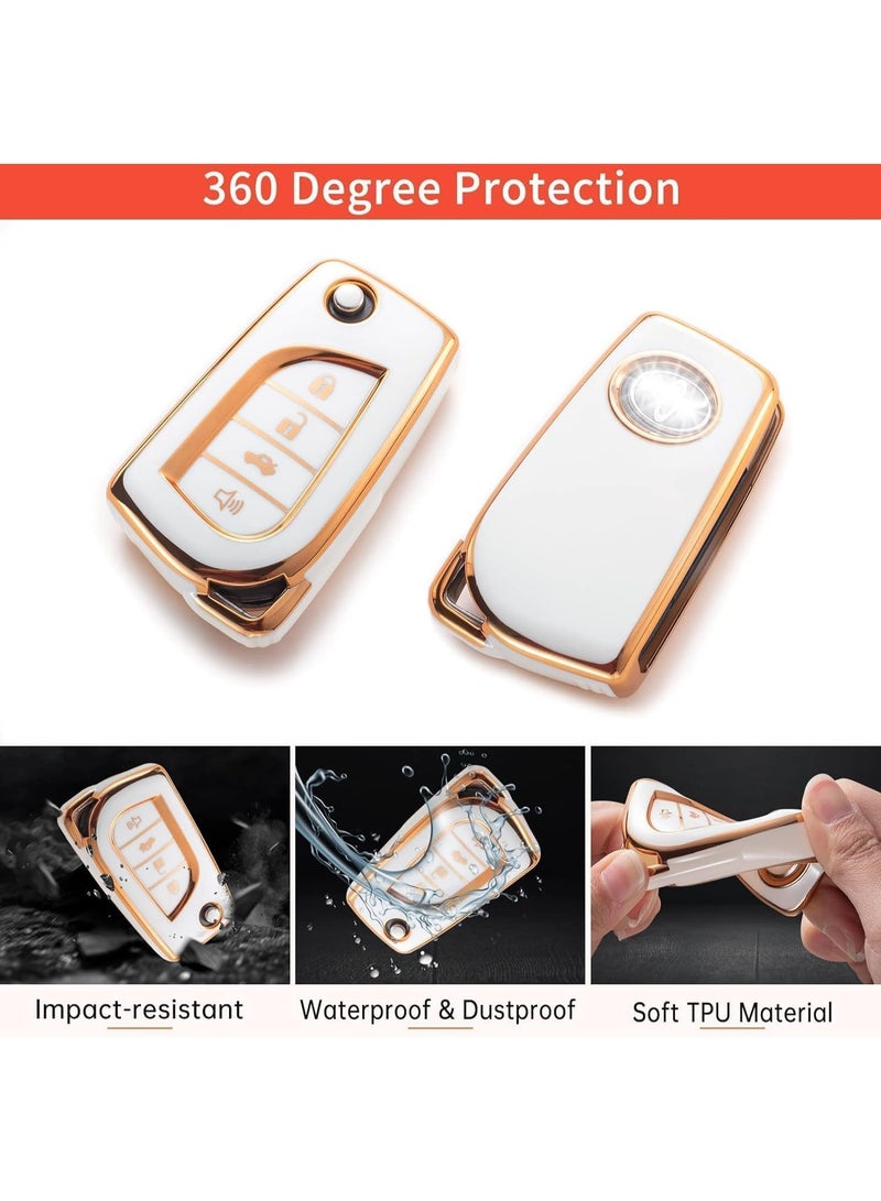غطاء مفاتيح لسيارات تويوتا ، غطاء حماية TPU ناعم لسيارات تويوتا ، غطاء مفاتيح ذكي ، حماية كاملة ، تويوتا Fortuner Tundra Camry Rav4 هاندا كورولا - Image 4