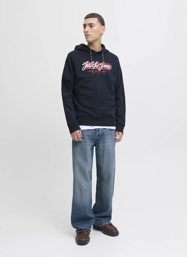 JACK & JONES  Logo Regular Fit Pullover Hoodie for Men | Best Price UAE