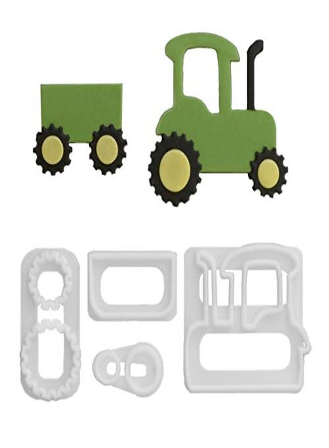 Cake Decor 4 Pc Tractor Theme Plastic Fondant Cutter Gumpaste Cutter - Image 1