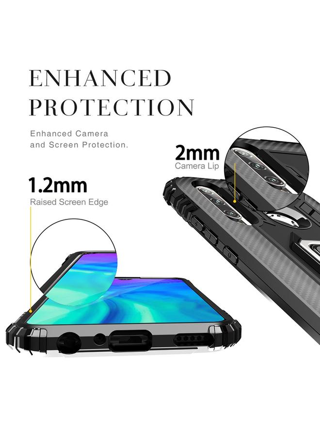 erorex Case For Huawei Honor 20 Lite Carbon Fiber Protective Case with 360 Degree Rotating Ring Holder - Image 4