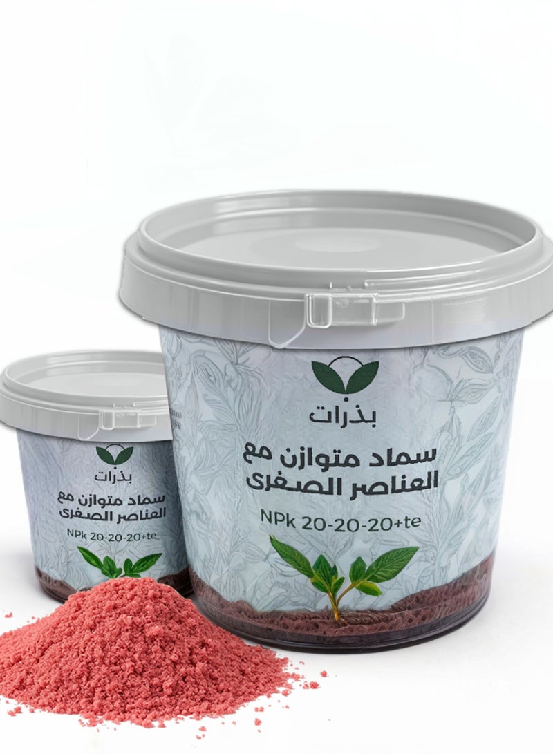 سماد NPK متوازن 20-20-20 - سماد نباتي قابل للذوبان في الماء متعدد الأغراض (2 كيلو جرام) - مناسب لجميع النباتات والعشب والنباتات الداخلية والخارجية