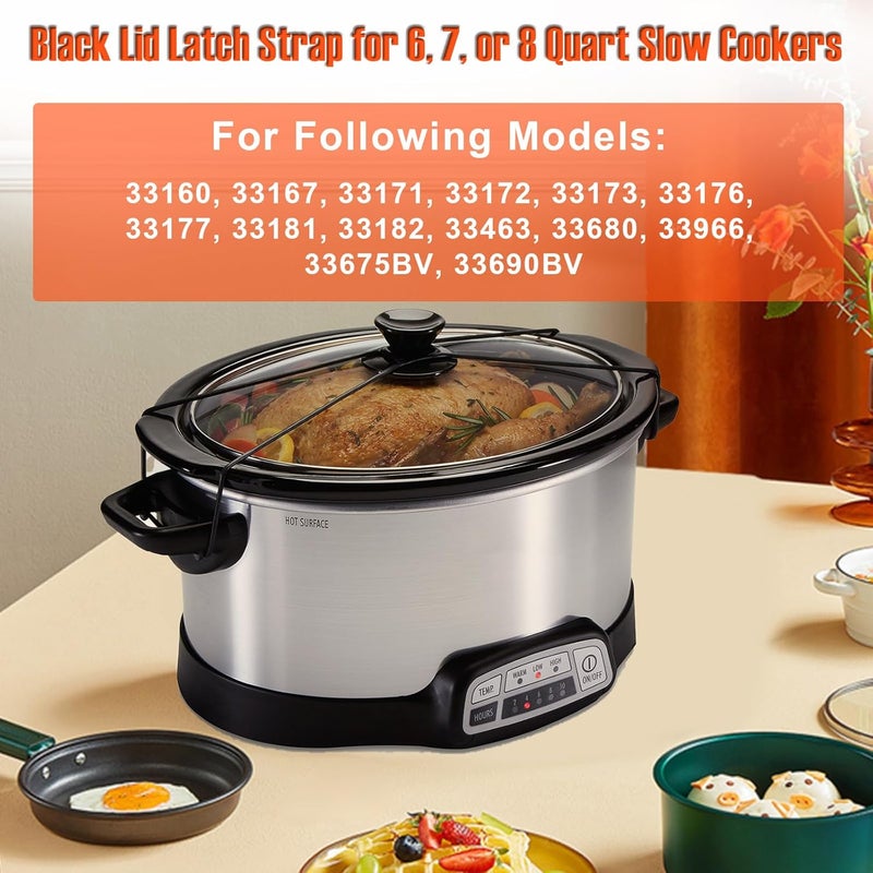superbobi Black Lid Latch Strap Rubber Band for 6,7,8 quart Hamilton Beach Crock pot slow cooker WHT …Lid Strap for Fixing Pot Lid - Image 5