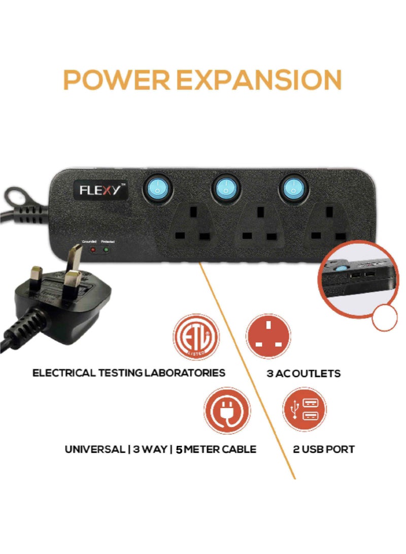 Flexy Extension Cord UK Standard -Suitable for mobile phones, tablet, computers and other digital equipment - Image 5