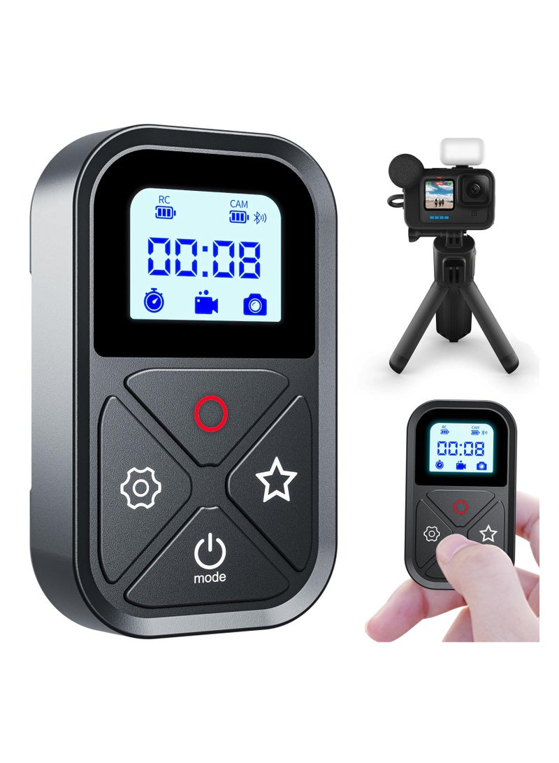 SYOSI Smart Wireless Remote Control for Go Pro, Rainproof Camera Controller for Go Pro Hero 12/11/10/9/8/Max LED Display Magnet Charger Port Wrist Strap for Go Pro Camera Accessories Black - Image 1