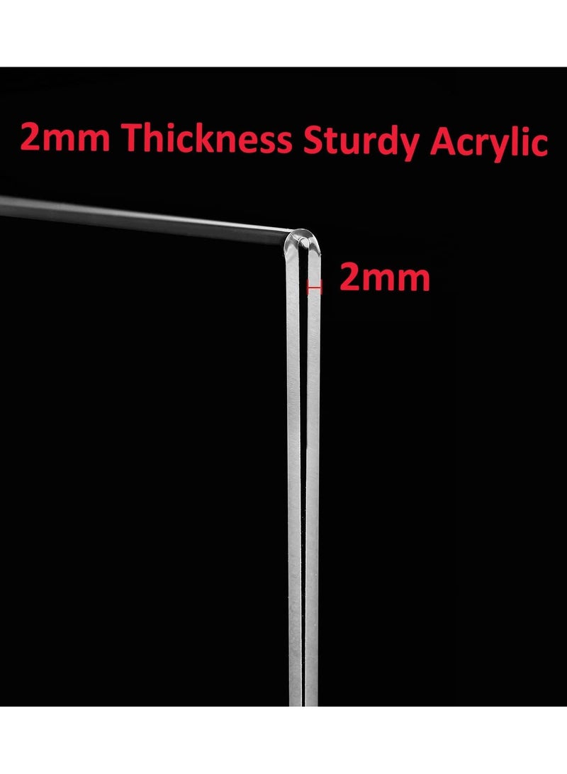 TPGP Acrylic Sign Holders A5, Plastic Display Stands A5 Acrylic L-Shaped Base Menu Holders for Tables, Poster Counter Leaflet Sign Stands for Restaurant, Hotel, Office, Shop, Stall, 2 Pack - Image 4