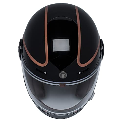 TORC T1 Unisex-Adult Retro Full-face-Helmet-Style Motorcycle (Copper Pin Gloss Black, Large) - Image 4