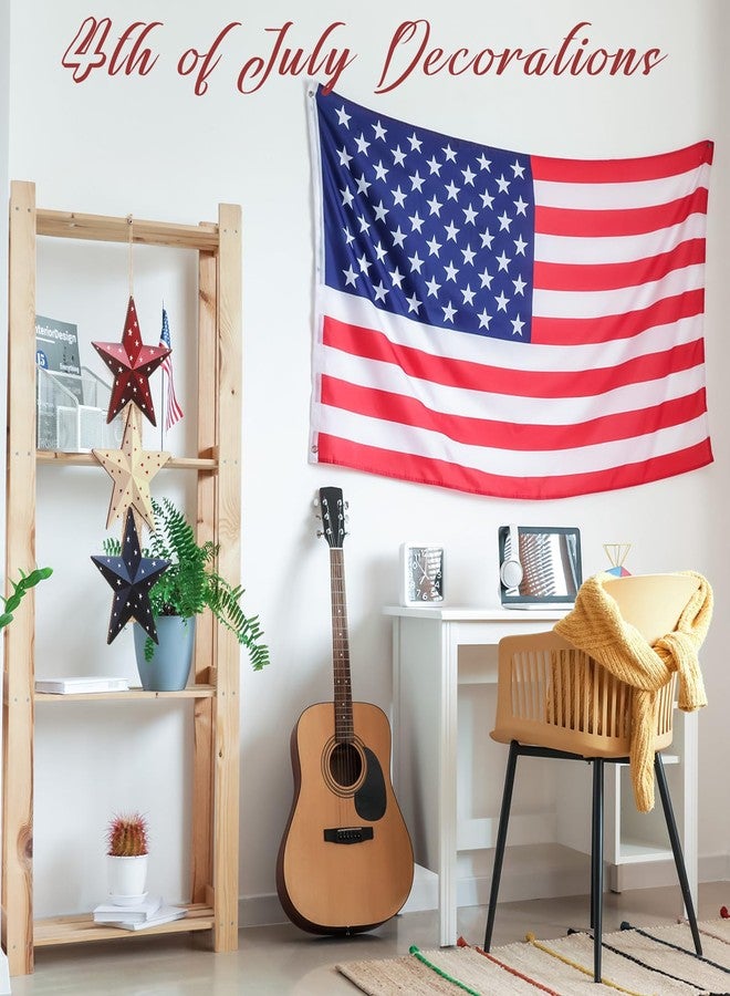RattanView 4th of July Door Sign Rustic Star Patriotic Wreath Memorial Day Decoration 250th Anniversary Wooden Hanging Sign Plaque American Flag Independence Day Decorations for Front Door Porch Decor - Image 5