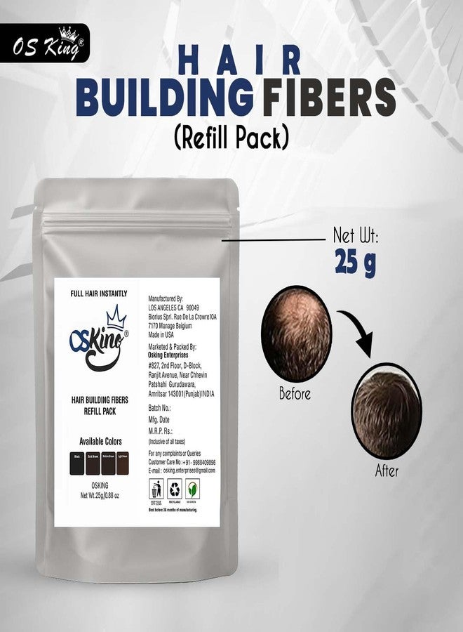 Osking Hair building fiber is absolutely natural & unnoticeable Refill Bag 25 gram Black Pack of 2 25+25= 50g - Image 5