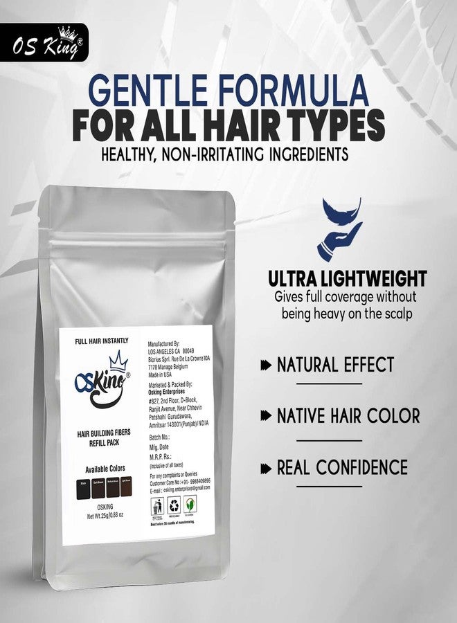 Osking Hair building fiber is absolutely natural & unnoticeable Refill Bag 25 gram Black Pack of 2 25+25= 50g - Image 3