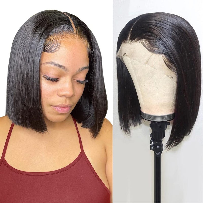 Foreverlove 12 Inch Bob Wig Human Hair 13x4 Lace Front Wigs Human Hair Pre Plucked 150 Density Unprocessed Brazilian Virgin Human Hair