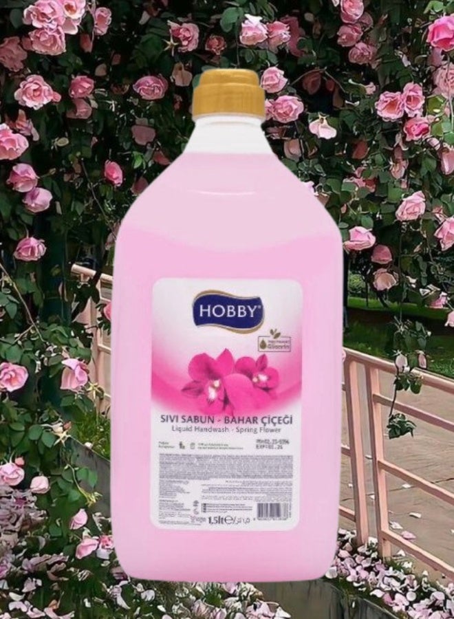 هوبي 2 قطع غسول اليدين السائل برائحة زهرة الربيع 1.5 لتر - Image 2