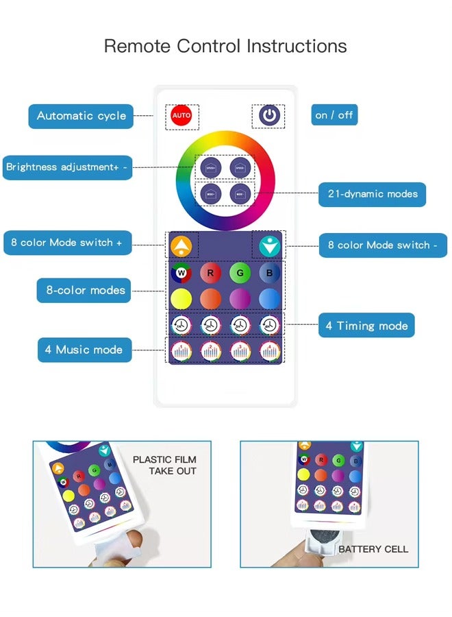 إن كي أكس مصباح أرضي LED RGBIC إصدار بلوتوث للتحكم عن بعد للزاوية الدائمة وغرفة النوم والديكور على جانب السرير وغرفة المعيشة 1.6 متر - Image 5