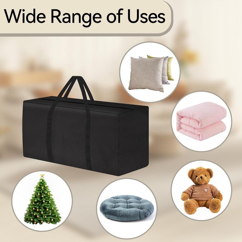 Klmnop Outdoor Cushion Storage Bag, 68 Inch Extra Large Waterproof Patio Cushion Storage Bag with Zipper and Handles for Patio Garden Furniture Cushions(Black) - Image 4