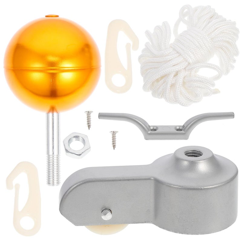 Gold Plated Flagpole Fitting Kit 8pcs For Outdoor Repair And Installation - Image 2