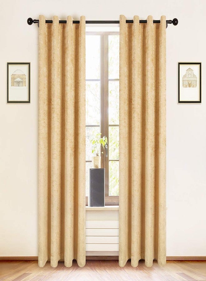 ELKCA Double-Sided Chenille Window Curtains for Living Room Luxury Gold Room Curtains for Window, Grommet Top (52" W x 84" L, 2 Panels) - Image 1