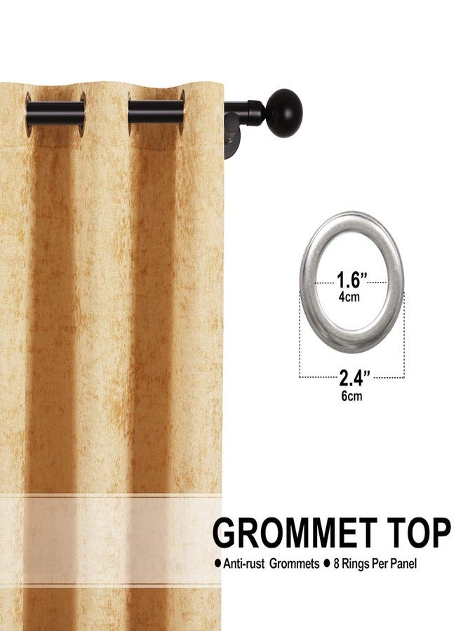 ELKCA Double-Sided Chenille Window Curtains for Living Room Luxury Gold Room Curtains for Window, Grommet Top (52" W x 84" L, 2 Panels) - Image 2