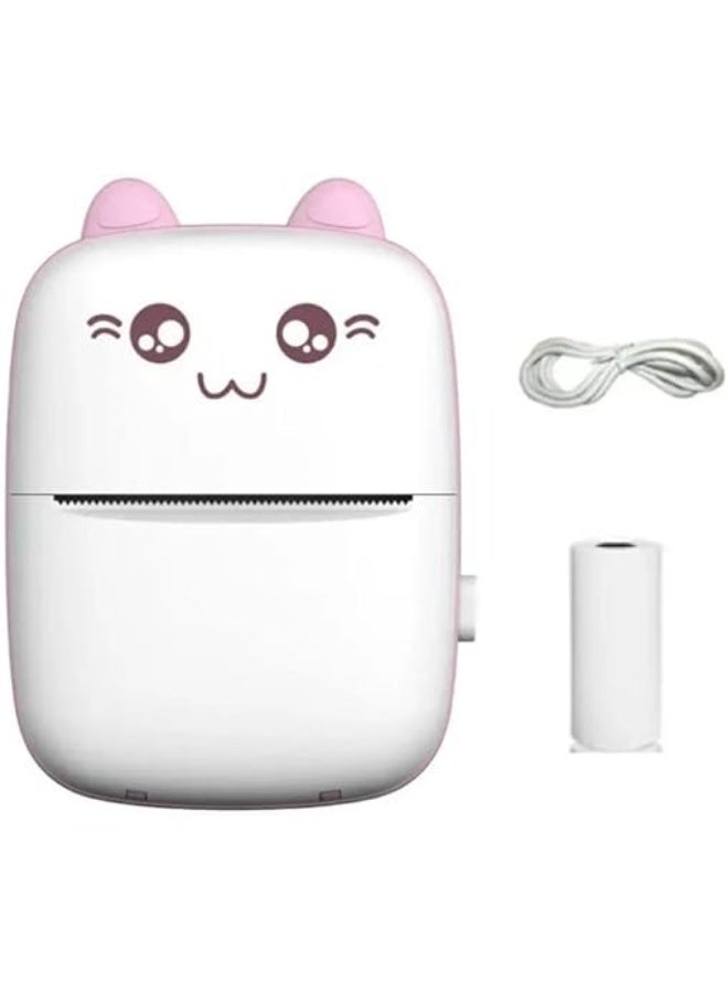 طابعة محمولة ، طابعة جيب صغيرة طابعة حرارية لاسلكية بلوتوث مع كابل USB ورق الطباعة الحرارية لملاحظة صور الويب طباعة المستندات الملصقات دراسة إيصال المكتب المنزلي ، - Image 1