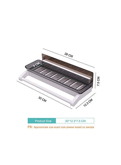 DYRROTH DYRROTH Bathroom Shelf Adhesive Wall Mounted Shampoo Shower Shelves Holder Kitchen Storage Rack Organizer with Towel Bar Bath Accessories No Drilling  - Image 2