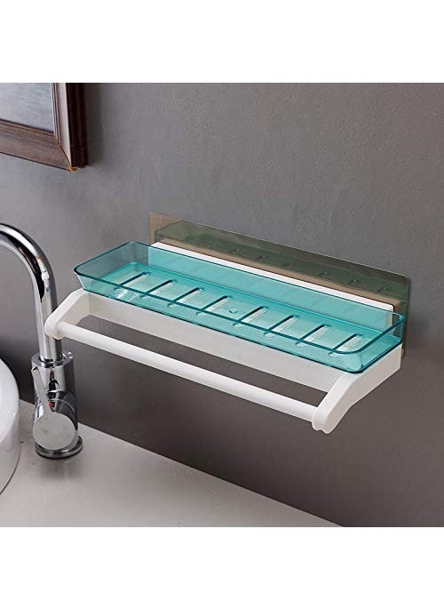 DYRROTH DYRROTH Bathroom Shelf Adhesive Wall Mounted Shampoo Shower Shelves Holder Kitchen Storage Rack Organizer with Towel Bar Bath Accessories No Drilling  - Image 3