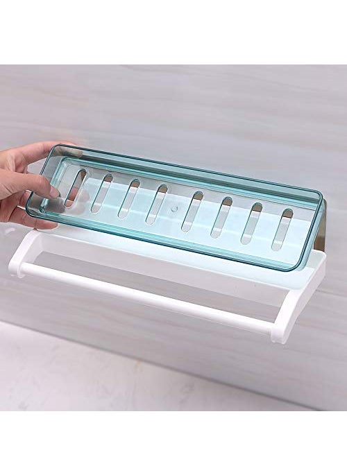 DYRROTH DYRROTH Bathroom Shelf Adhesive Wall Mounted Shampoo Shower Shelves Holder Kitchen Storage Rack Organizer with Towel Bar Bath Accessories No Drilling  - Image 4