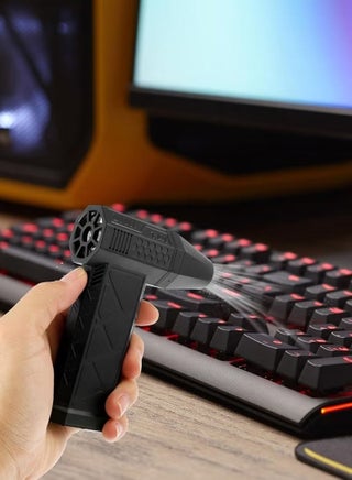 منفاخ هواء كهربائي صغير ومروحة يدوية صغيرة بشفرات توربو، منفاخ هواء فائق القوة، سرعة رياح 130,000 دورة في الدقيقة (52 متر/ثانية)، منفاخ هواء توربو محمول جديد وقوي - view 4