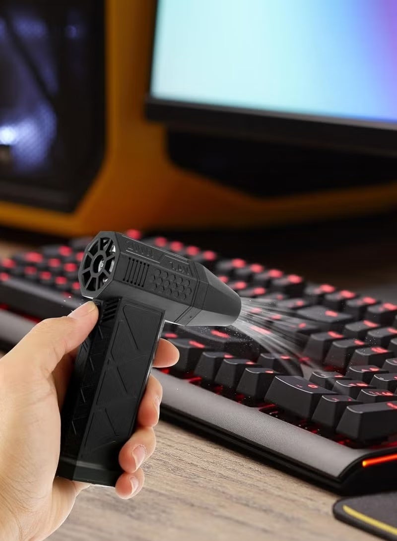 Raxoom Mini Jet Fan Electric Air Blower Gun & Small Hand Fan with Turbo Blades , Super Power AirDuster, 130,000 RPM Wind Speed 52m/s New Portable Turbo Violent - Image 4