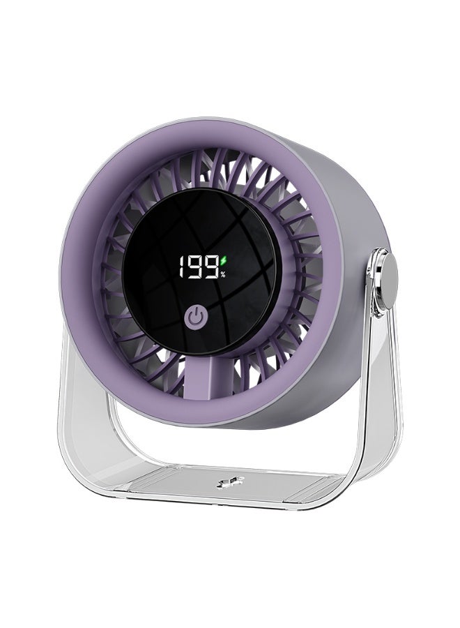 ECLux Rechargeable USB Desk Fan, Quiet Table Fan with Turbo Airflow, 199 Speeds, Digital Display, 90° Rotating, Small Battery Desktop Fans for Bedroom Home Office Travel - Image 3
