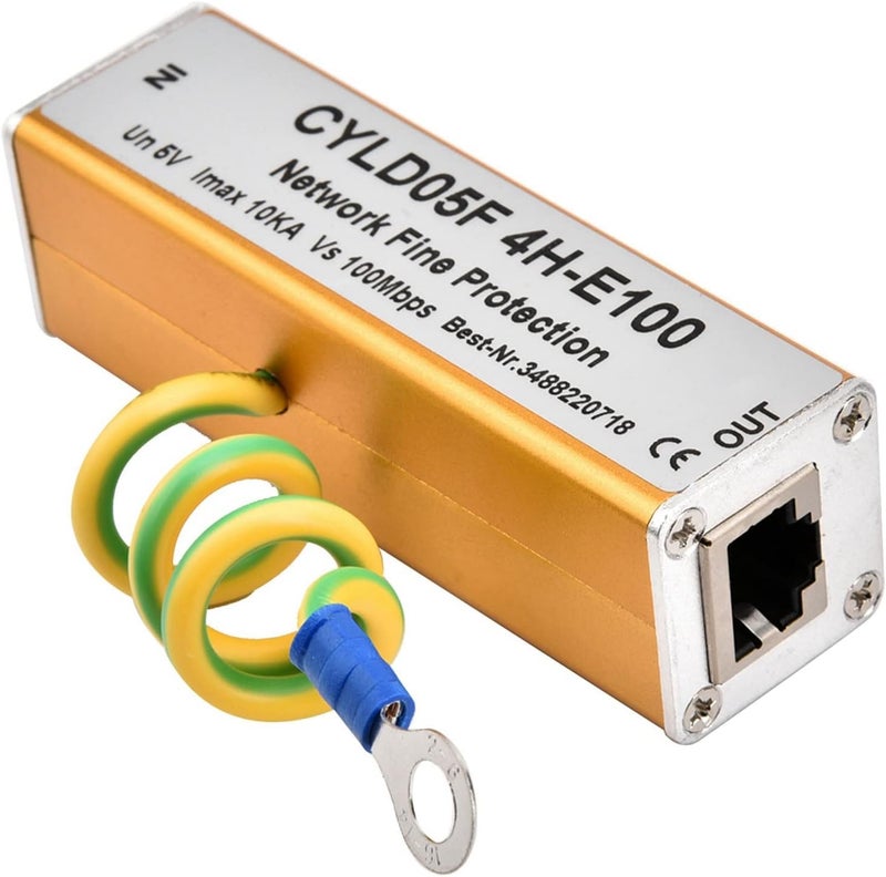 واقي زيادة الجهد للإيثرنت POE، واقي زيادة الجهد لشبكة الإيثرنت RJ45 RJ11 مانع صواعق البرق 5 فولت لأنظمة المراقبة - Image 1