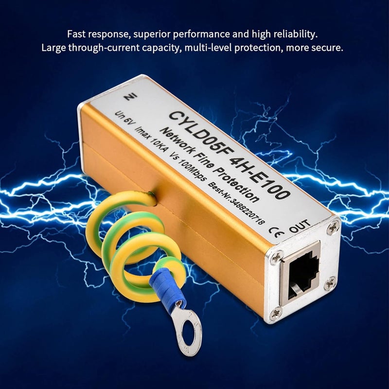 واقي زيادة الجهد للإيثرنت POE، واقي زيادة الجهد لشبكة الإيثرنت RJ45 RJ11 مانع صواعق البرق 5 فولت لأنظمة المراقبة - Image 3