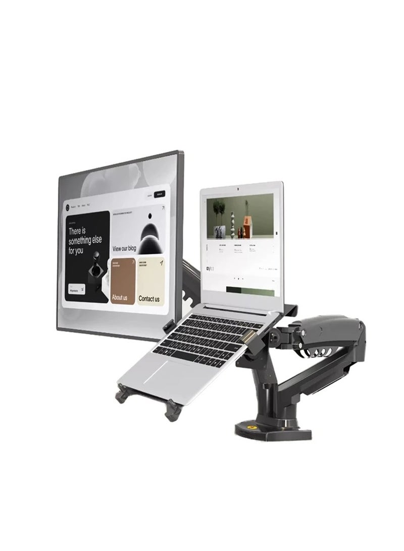 AROAQ NB F160 FP-2 Gas Spring Dual Monitor Arm Desktop Holder 17"-27" 10"-17" Laptop Holder Air Press Mount Bracket Loading 2-9kgs