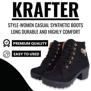 KRAFTER Women's & Girl's Classic Winter Boot-HP-113-Suede-40 - Image 4