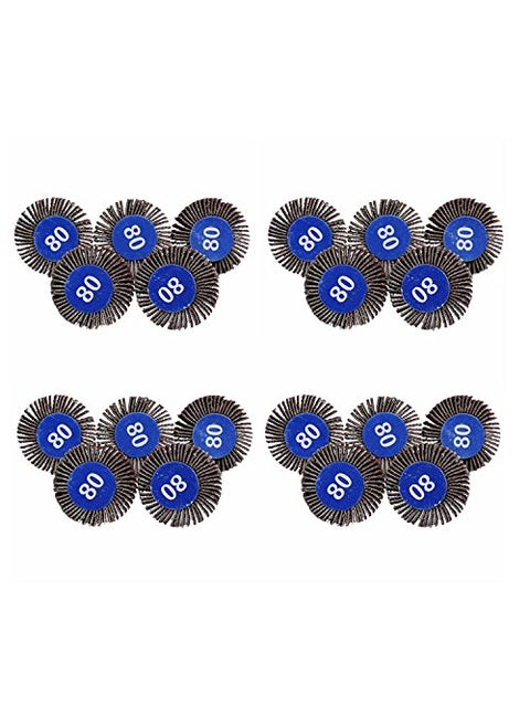 dophee Flap Wheel Sander Set 18 Round Shank 80 Grit Abrasive Sanding Wheels Flap Grinding Wheel Sander for Dremel Drill Rotary Tools Remove Rust Weld Burr Polishing Flat20Pack