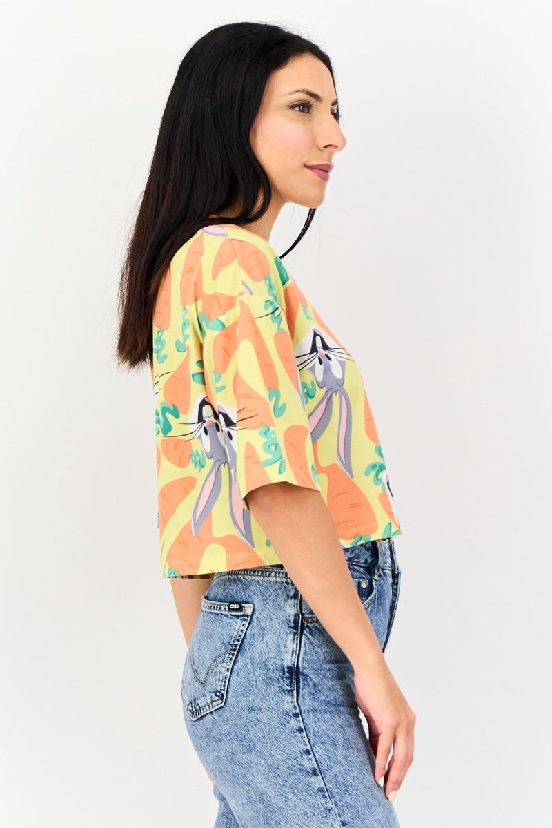 ONLY Looney Tunes x Only Women Crew Neck 3/4 Sleeve Looney Tunes Print T-Shirt, Multicolor - Image 2