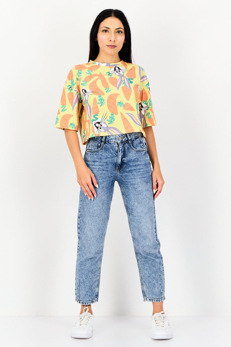 ONLY Looney Tunes x Only Women Crew Neck 3/4 Sleeve Looney Tunes Print T-Shirt, Multicolor - Image 4