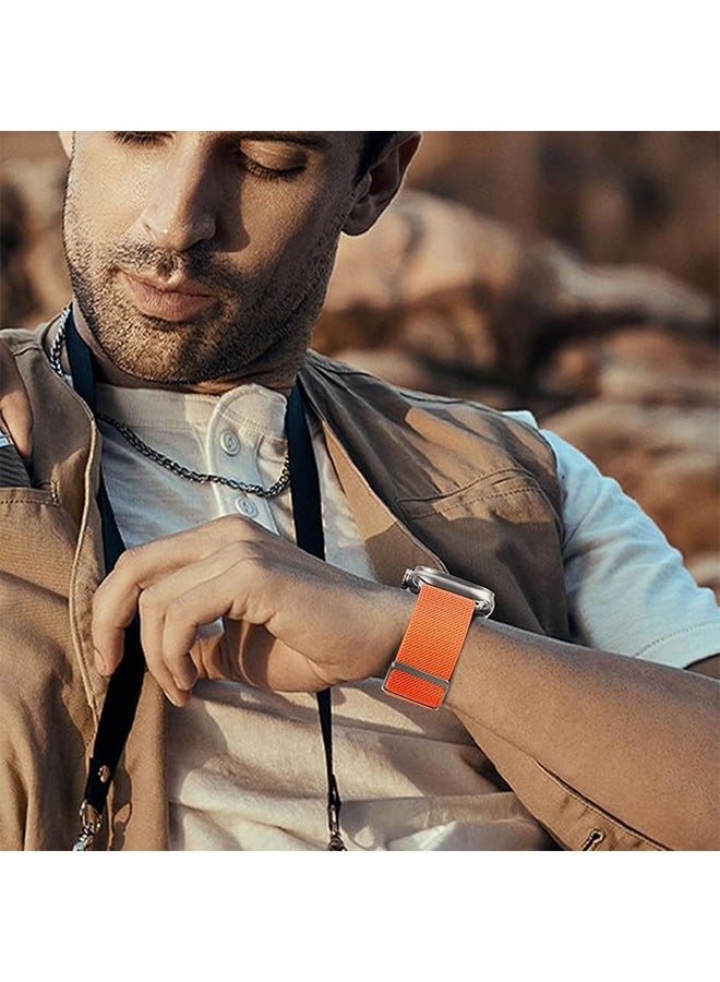 Happy D Soft nylon elastic woven strap, suitable for Apple Watch Ultra 2, Apple Watch Series 11/10/9/8/7/6/5/4/3, orange, 42/44/45/46/49mm - Image 5