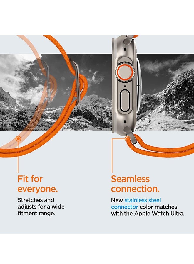 Happy D Soft nylon elastic woven strap, suitable for Apple Watch Ultra 2, Apple Watch Series 11/10/9/8/7/6/5/4/3, orange, 42/44/45/46/49mm - Image 3