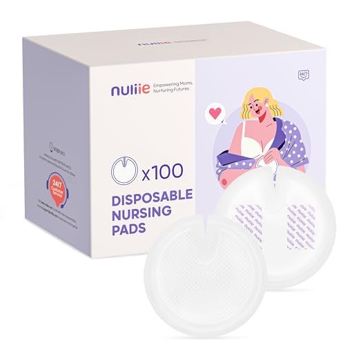 Nuliie Super Absorbent & Featherlight Disposable Nursing Pads 100 Count, Stay Dry, Soft & Breathable Breast Pads for Leaking Milk, Leakproof, Individually Packaged Breastfeeding Essentials for Moms - Image 1