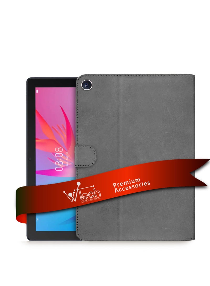 Wtech PU Leather Magnetic Closure Flip Case Cover For Honor Pad X8 / X8 Lite 2022 / Huawei MatePad T 10s / T 10 / T10s (10.1 inch) 2020 (AGS3-L09, AGS3-W09) Grey - Image 1