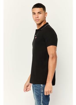 Nordland Men Regular Fit Embroidered Logo Short Sleeve Lifestyle Polo Shirt, Black  - Image 3