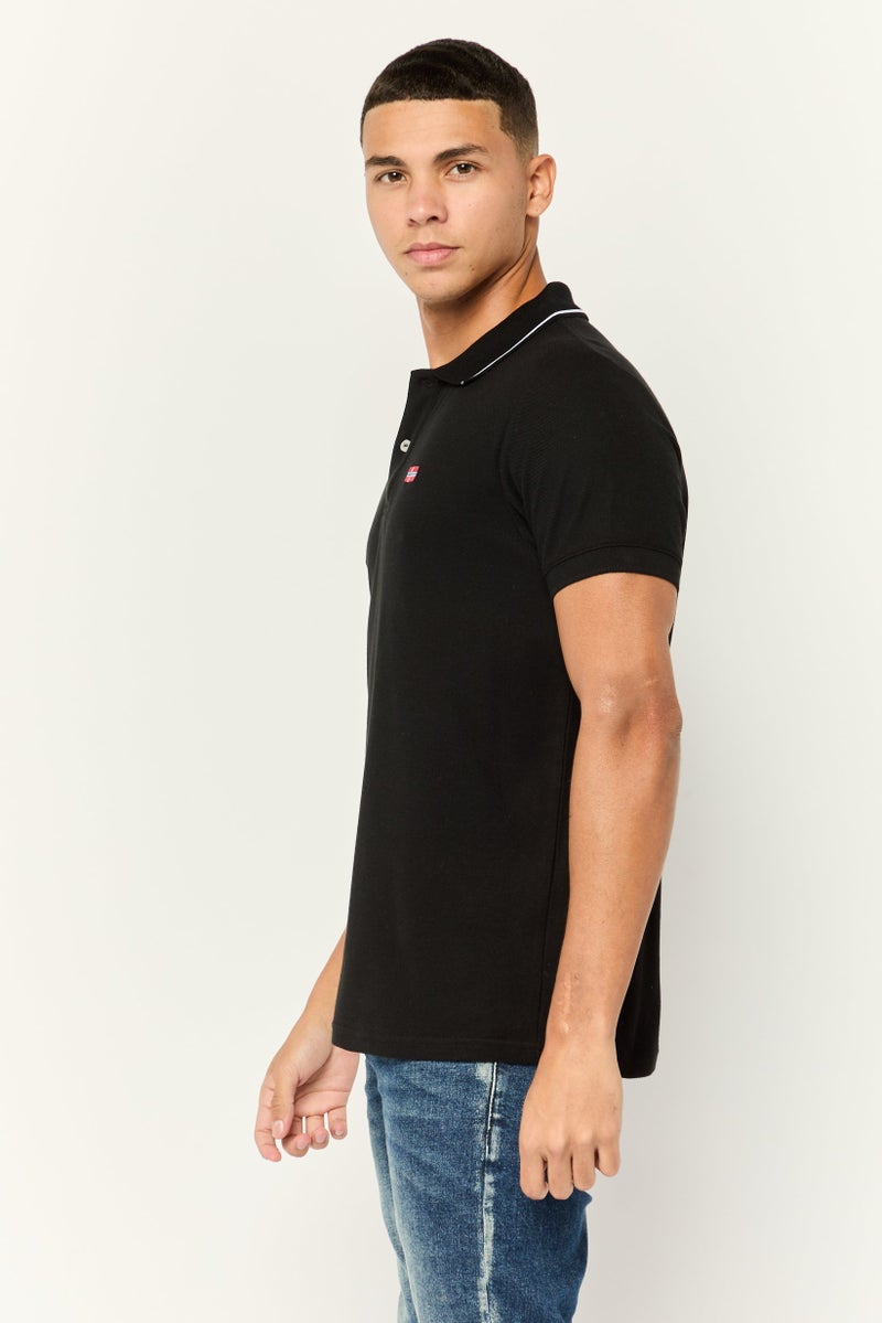 Nordland Men Regular Fit Embroidered Logo Short Sleeve Lifestyle Polo Shirt, Black - Image 3