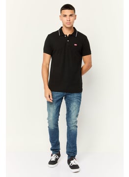 Nordland Men Regular Fit Embroidered Logo Short Sleeve Lifestyle Polo Shirt, Black  - Image 2