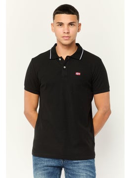 Nordland Men Regular Fit Embroidered Logo Short Sleeve Lifestyle Polo Shirt, Black  - Image 1