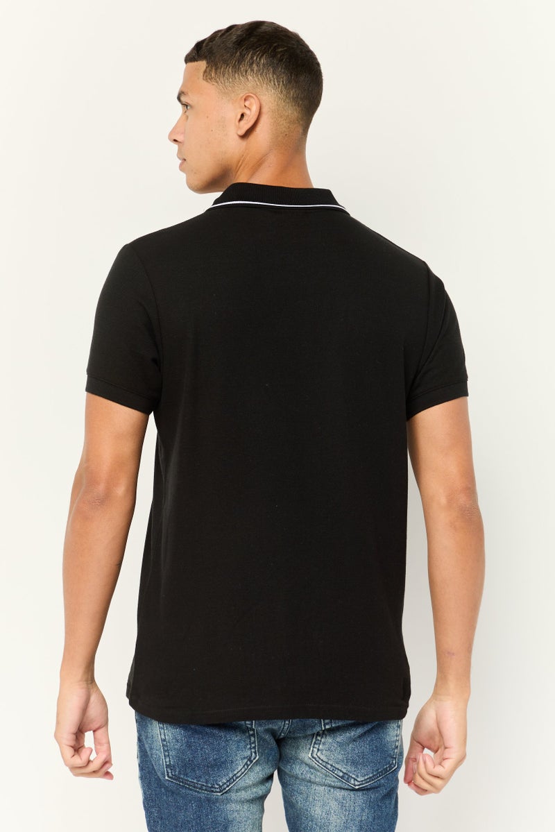 Nordland Men Regular Fit Embroidered Logo Short Sleeve Lifestyle Polo Shirt, Black - Image 4