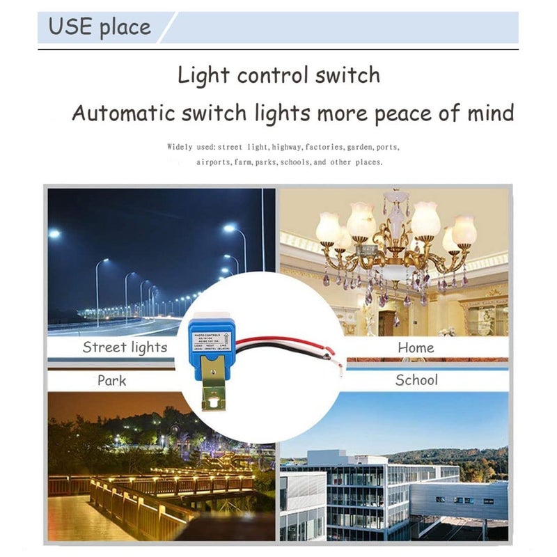 Ximimark 3Pcs 12V 10A Light Sensor Switch Auto On Off Dusk Sensor Night Light Sensor Twilight Switch - Image 2
